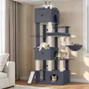 Fobyfurny Kratzbaum, 200 cm XXL Katzenbaum, Dunkelgrau, mit Produktbild-Vorschau 1