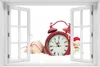 Wallario Poster mit Fenster-Illusion: Wecker mit Schneemann Produktbild-Vorschau 1