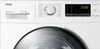 Close-up of the control panel and door of a white Haier washing machine. Produktbild-Vorschau