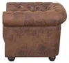 Chesterfield Sessel 1 Sitzer in Mikrofaser Vintage braun Produktbild-Vorschau 3