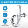 Ablaufgarnitur POP UP Ventil mit Überlauf + Röhrensiphon Produktbild-Vorschau 9
