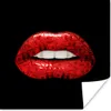 MuchoWow® Poster Lippen - Geld - Rot 75x75 cm - Wand Produktbild-Vorschau 1
