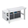 Kinderbank, Schreibtisch und Organizer 3-in-1 – Weiß & Grau Produktbild-Vorschau 3