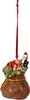 A Christmas ornament depicting Santa Claus and a teddy bear in a sack. Náhľad obrázku produktu