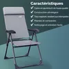 CASARIA® 4x Chaises de jardin pliantes Gris Chiné en Voir les images du produit 5