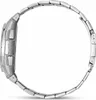 Side view of a silver metal watch with a metal band against a white background. Produktbild-Vorschau