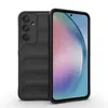 A black phone case is shown next to a smartphone. Produktbild-Vorschau