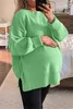 ASKSA Damen Pullover Rundhals Oversized Strickpullover Produktbild-Vorschau 6