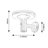 A technical drawing of a wall-mounted solar light with dimensions indicated. Podgląd zdjęcia produktu