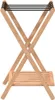 A wooden luggage rack with black straps on a white background. Voir les images du produit