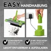 Collage showing the use and charging of a cordless sweeper. Produktbild-Vorschau