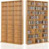 Two wooden bookshelves filled with CDs. Náhled obrázku produktu