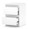 A white nightstand with two drawers is shown against a white background. Anteprima dell’immagine prodotto