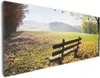 Wallario Premium Leinwandbild Idyllische Holzbank in den Produktbild-Vorschau 1