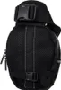 The back of a black Dainese leg bag is shown against a white background. Voir les images du produit