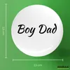 Huuraa Button Boy Dad Schriftzug 25mm rund mit Produktbild-Vorschau 3