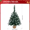 A small artificial Christmas tree with snow-like accents, shown with size dimensions indicated. Anteprima dell’immagine prodotto