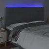 vidaXL LED Kopfteil Dunkelgrau 200x5x118/128 cm Stoff Produktbild-Vorschau 3