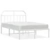 vidaXL Struttura letto con testiera in metallo bianco Anteprima dell’immagine prodotto 1