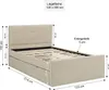 Homestyle4u Polsterbett 120x200 Beige Doppelbett Produktbild-Vorschau 6