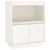 The Living Store Sideboard Weiß 60x34x75 cm Massivholz Produktbild-Vorschau 2