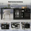 A kitchen island/dining table set with chairs, shown in different configurations and close-ups. Anteprima dell’immagine prodotto