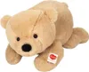 A plush teddy bear lying down on a white background. Produktbild-Vorschau