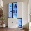 vitrine,Glasvitrine Glasschrank Vitrinenschrank mit LED Produktbild-Vorschau 3