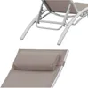 Lot de 2 transats GALAPAGOS en textilène taupe - aluminium Voir les images du produit 4