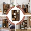 A collage of four images showing a vintage-style sideboard in different room settings: kitchen, living room, bedroom, and study. Náhľad obrázku produktu