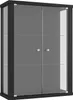 K-Möbel Vetrina sospesa in nero (80x60x25 cm) con 2 ripiani Anteprima dell’immagine prodotto 8
