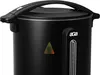 Close-up of the upper part of a black appliance, likely a kettle or cooker, showing a handle, lid, water level indicator, and warning symbol. Produktbild-Vorschau