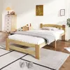 A wooden bed frame in a bedroom setting, with a chest of drawers and a nightstand visible. Anteprima dell’immagine prodotto