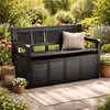 Gartenbank 130x60x85 cm Schwarz, Truhenbank mit 280L Produktbild-Vorschau 1