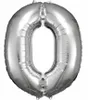 Fóliový balón číslo 0 strieborný - 83 cm Náhľad obrázku produktu 3