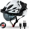 Fahrradhelm H085 Urban mit LED-Rücklicht & Magnet-Visier Produktbild-Vorschau 1