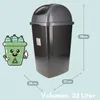 Mülleimer Schwingdeckel Mülleimer Küche 33 L Groß 60 cm Produktbild-Vorschau 2