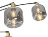 Lampa stojąca czarna ze złotem z dymionym szkłem 5-świateł Podgląd zdjęcia produktu 5