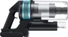 A side view of a black and blue handheld vacuum cleaner against a white background. Produktbild-Vorschau