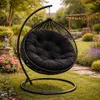 Okrągła Poduszka na Huśtawkę Wiszącą 130 cm - Czarna, Podgląd zdjęcia produktu 4