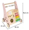 Trotteur en bois pour bébé avec abacus, rose Voir les images du produit 16