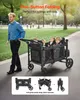 A man is pulling a wagon with four children in it, on a paved path in a park. Náhľad obrázku produktu
