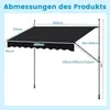 Tenda da sole retrattile manuale 2,5 x 2,3 m, resistente Anteprima dell’immagine prodotto 6