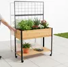 Relaxdays Hochbeet mit Rankgitter, Ablagefach, Rollen, Produktbild-Vorschau 6