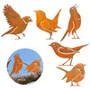 5er-Set rostige Vogel-Deko, Outdoor-Wandvögel, Metallvögel Produktbild-Vorschau 1