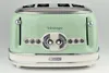 A studio shot of a green Ariete Vintage 4-slice toaster against a white background. Produktbild-Vorschau