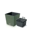 A green planter and a gray insert are shown against a white background. Produktbild-Vorschau