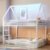 Kinder-Etagenbett im Hausdesign mit Rausfallschutz und Produktbild-Vorschau 1