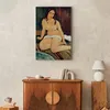 Vliesstoff Leinwandbild - Seated Nude (Amedeo Modigliani) Produktbild-Vorschau 3