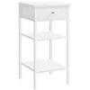 A white three-tiered nightstand with a single drawer. Náhled obrázku produktu